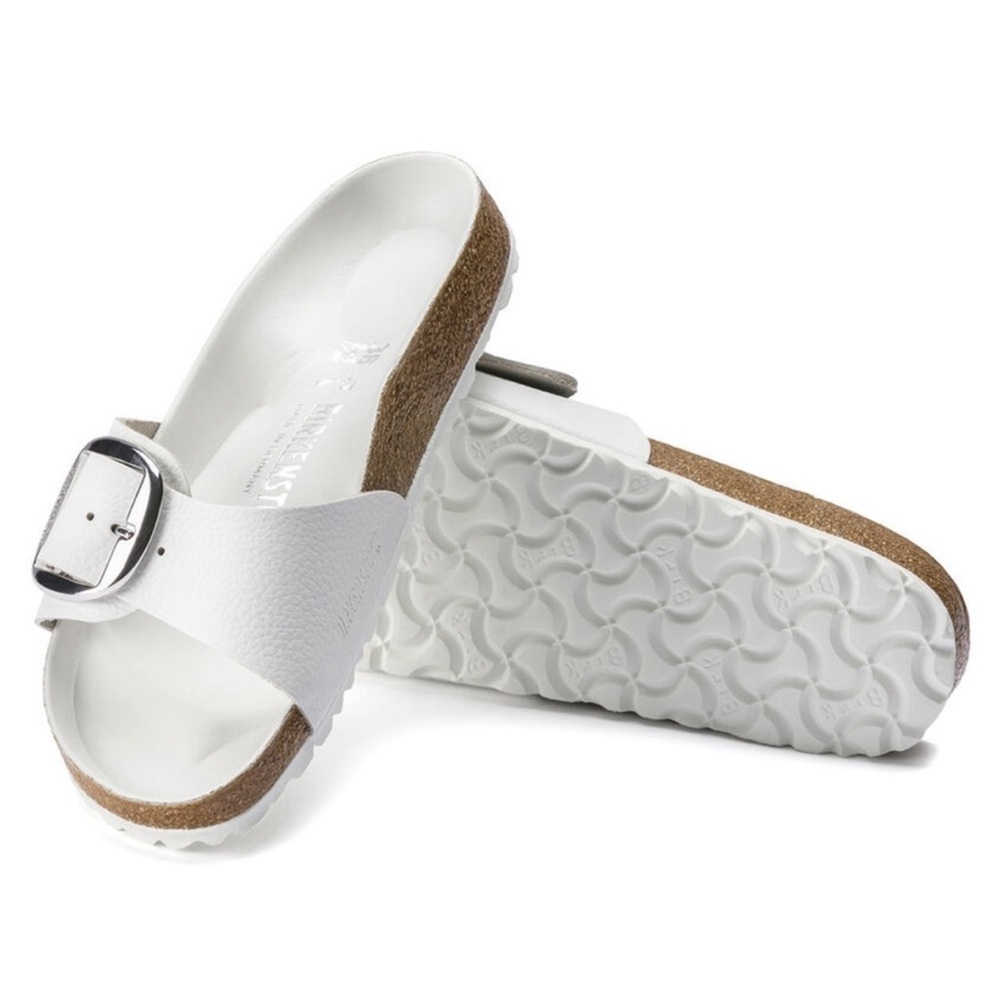 🧡🔥Birkenstock - White Big Buckle Madrid Sandals - EU 40